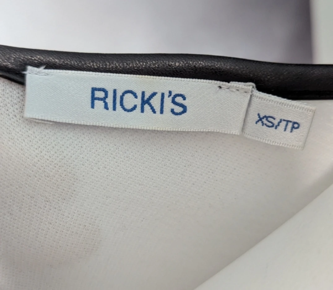 Ricki's White Peplum Tank Top with Black Lace Trim XS/TP - photo 5