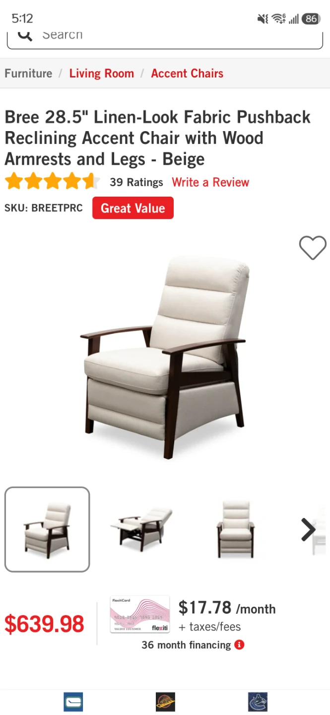Reclining Accent Chair - photo 5