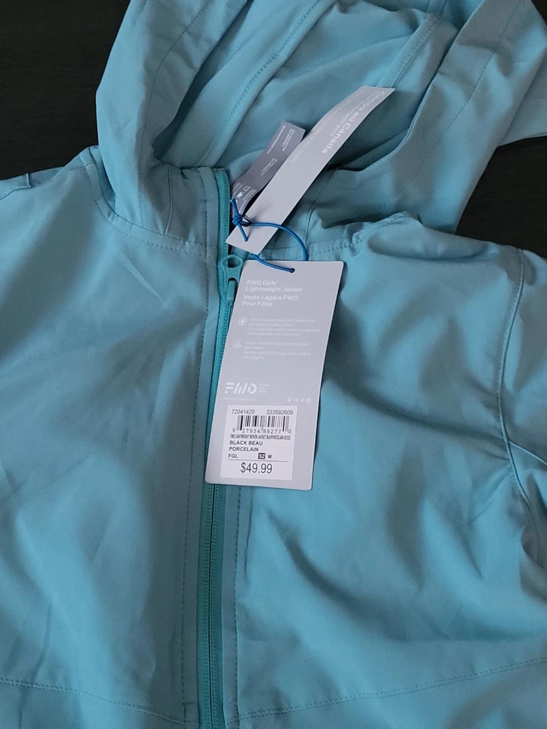 FILD Girls Blue Running Shorts and Light Blue Hooded Jacket Set - photo 2