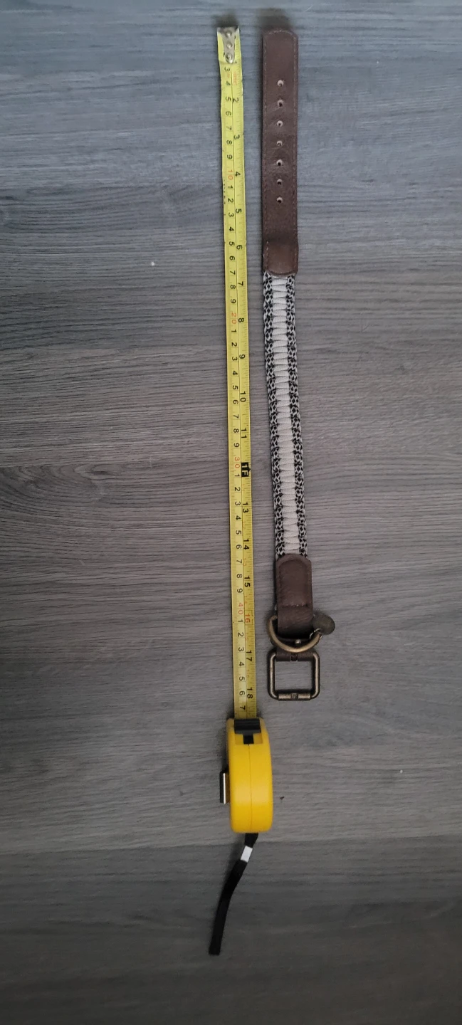 Brown Leather Dog Collar with Woven Detail - photo 3