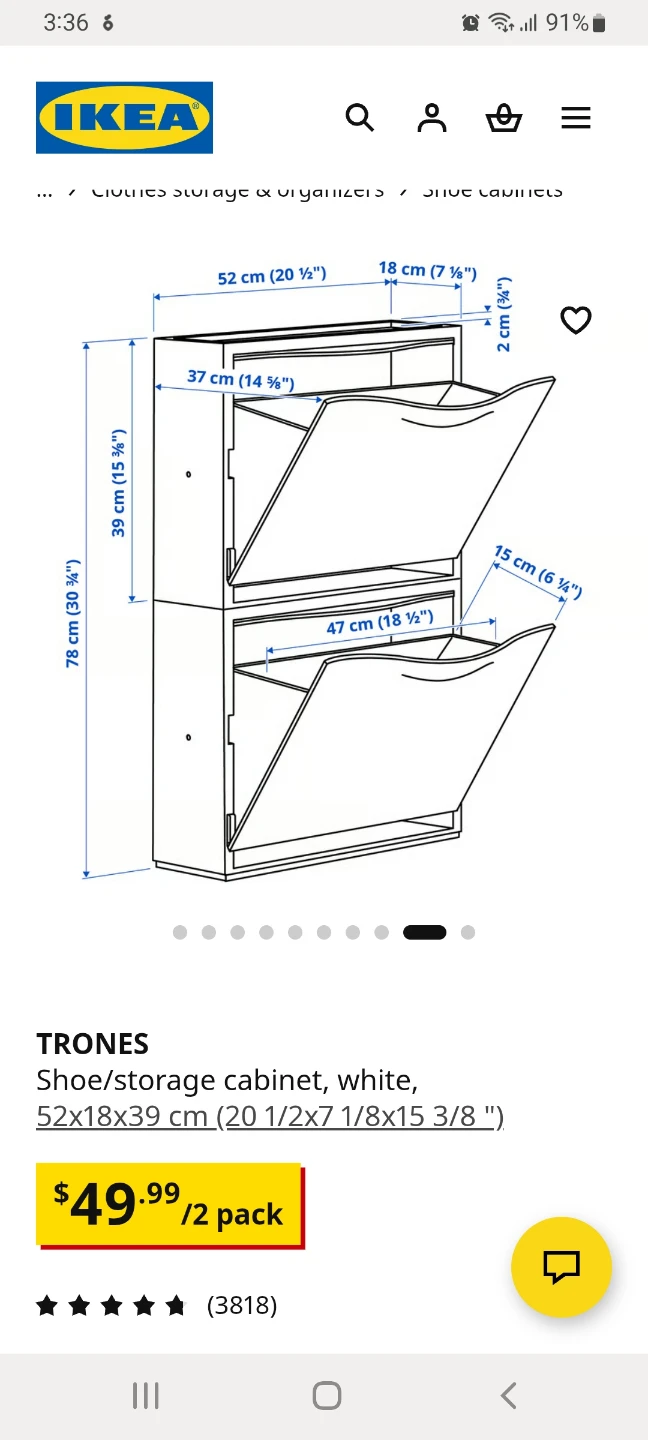 IKEA TRONES Shoe/storage cabinet, white - photo 2