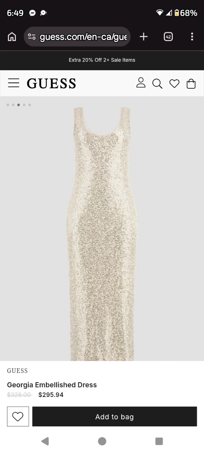GUESS Georgia Embellished Midi Dress