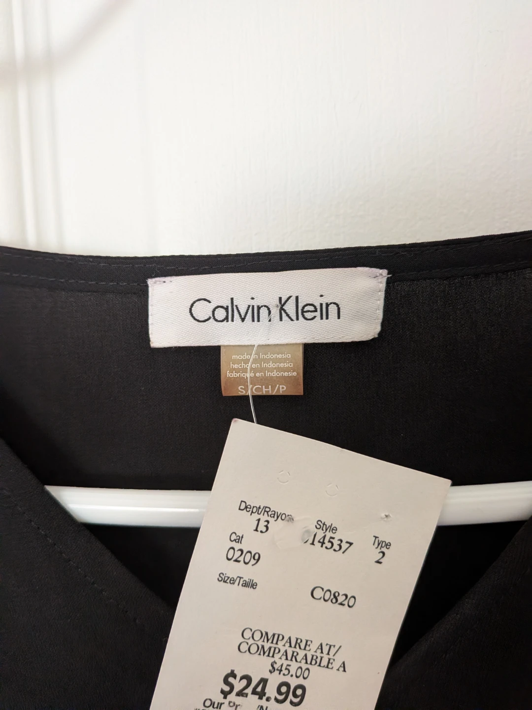 Calvin Klein Black Cold Shoulder Blouse - Size S/P - photo 4