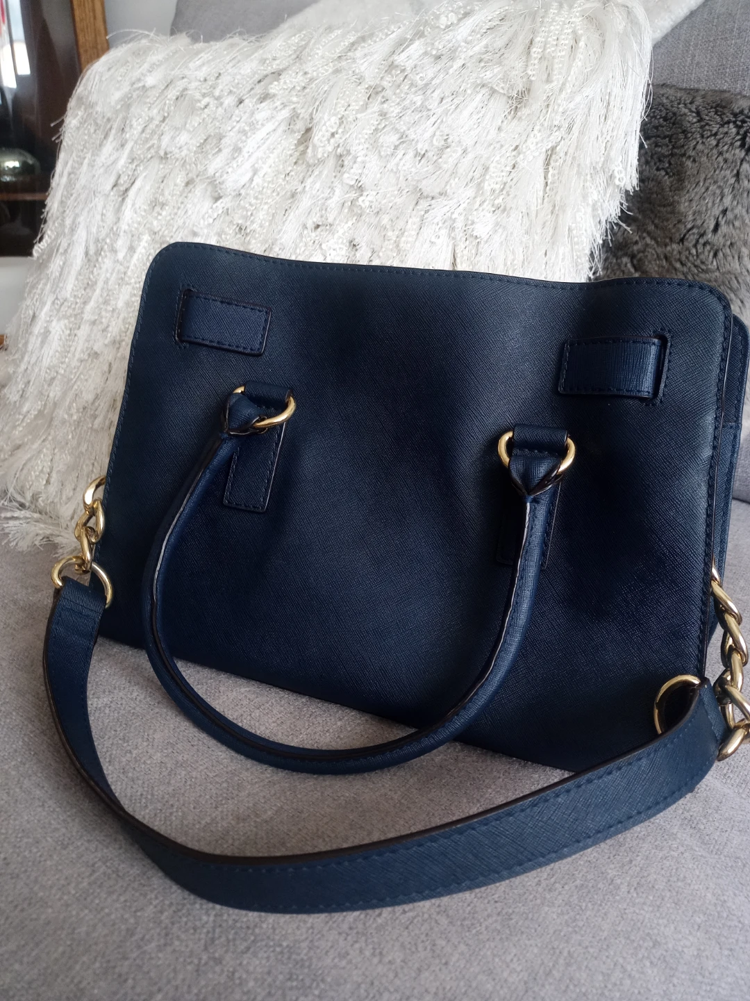 Michael Kors Blue Leather Satchel Handbag - photo 3
