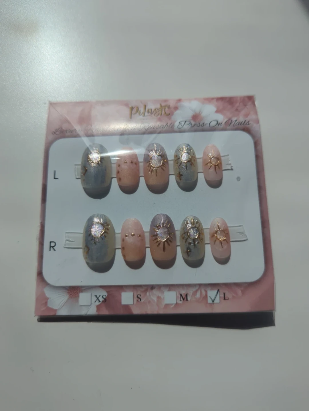 Reusable press-on nails, size large (new)