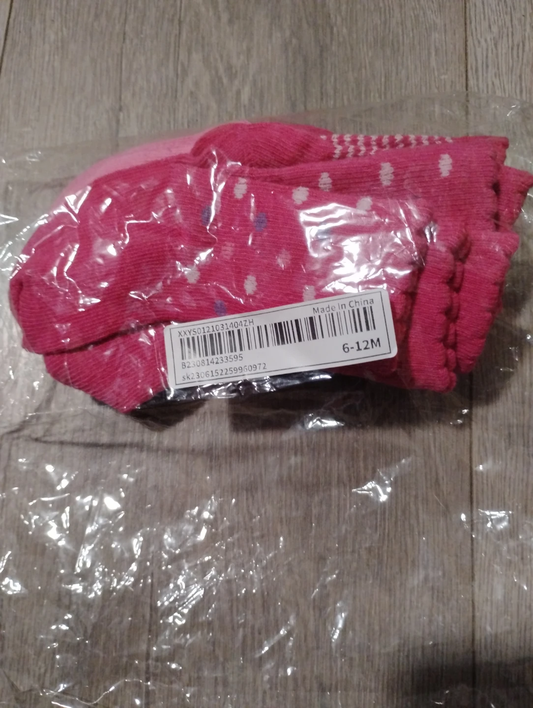 Baby Socks 6-12 Months Pink Polka Dot