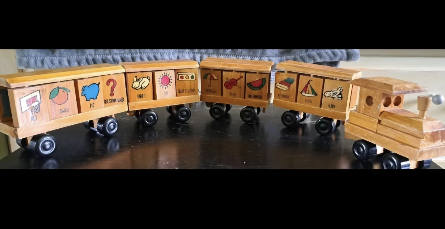 Wooden Pull Toy Alphabet Train + 2 Automatons - photo 5