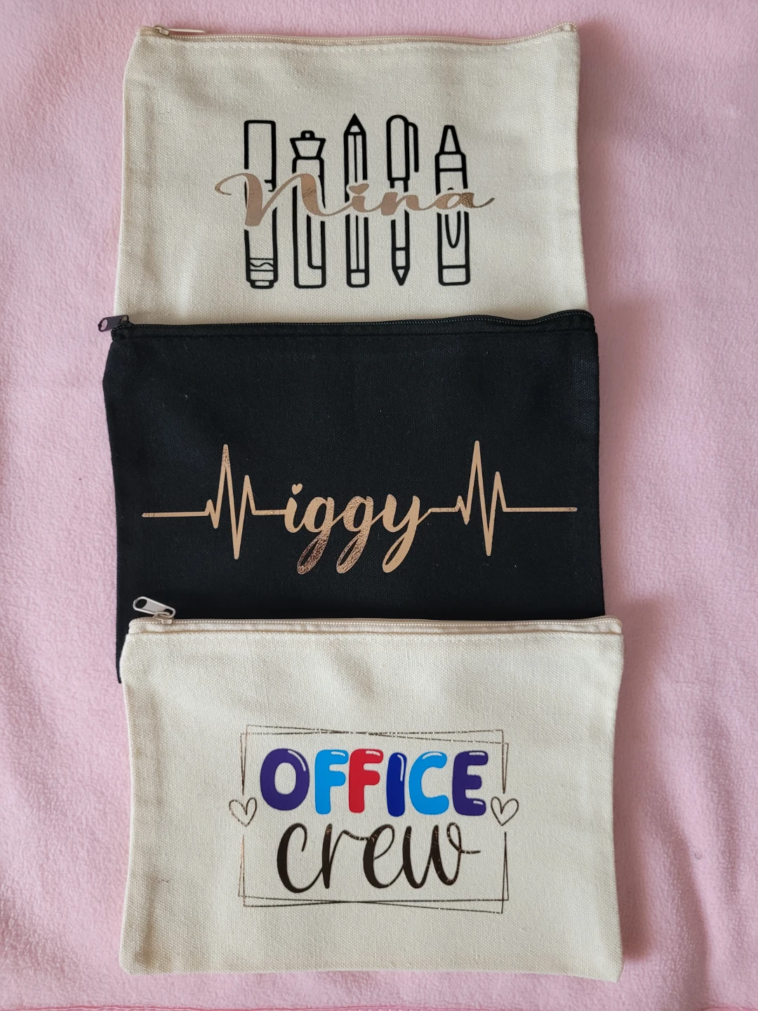 Personalized canvas pouch