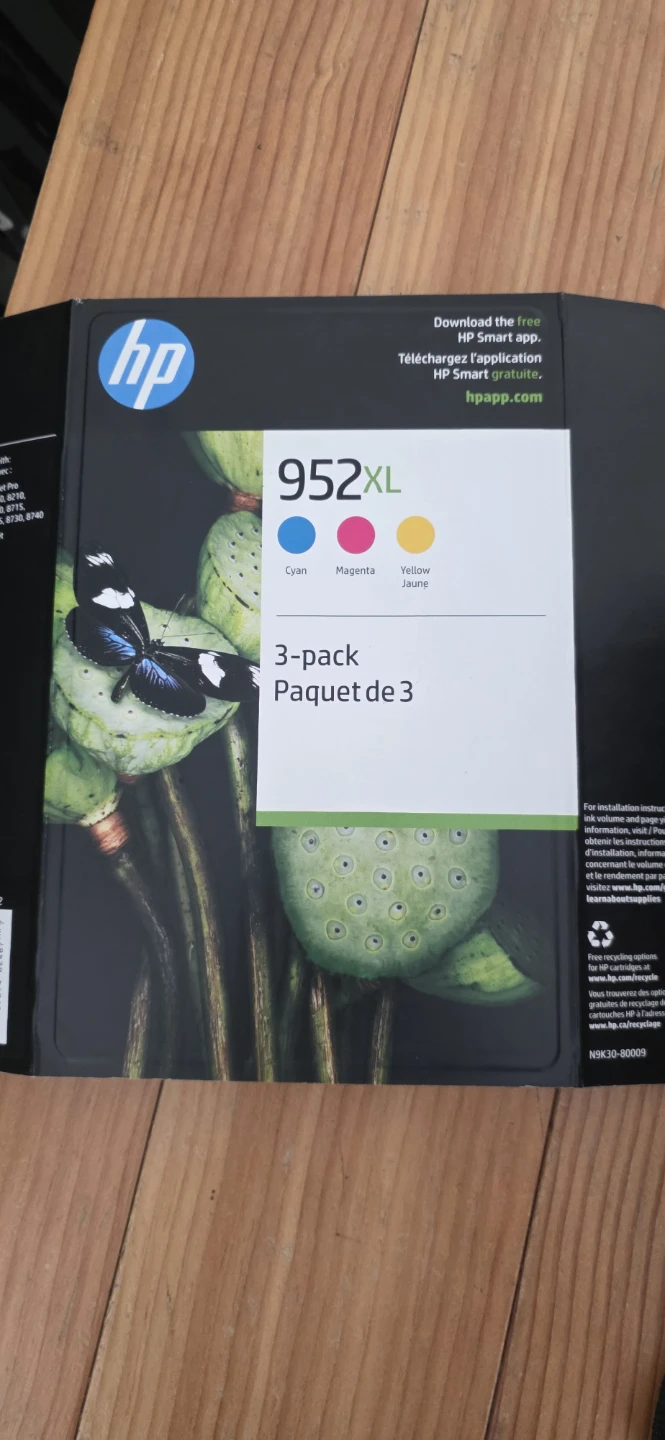 HP 952XL Ink Cartridge 3-Pack (Cyan, Magenta, Yellow)