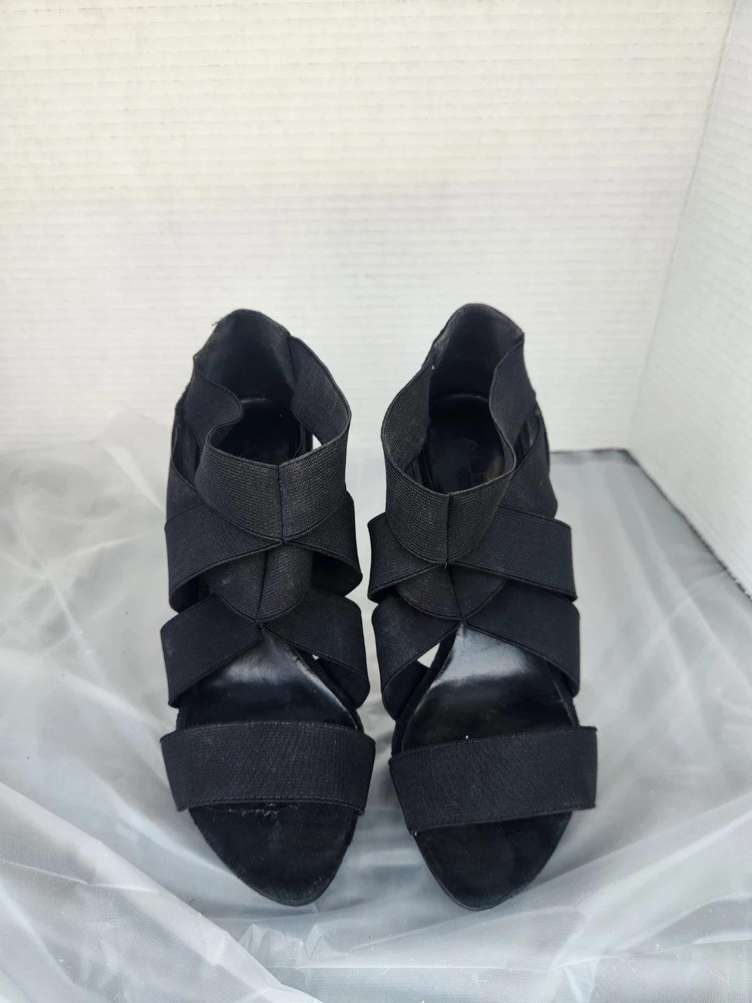 ALDO Black Elastic Strappy Heels