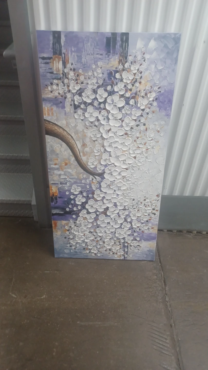 Textured Floral Tree Canvas Wall Art Painting - photo 3