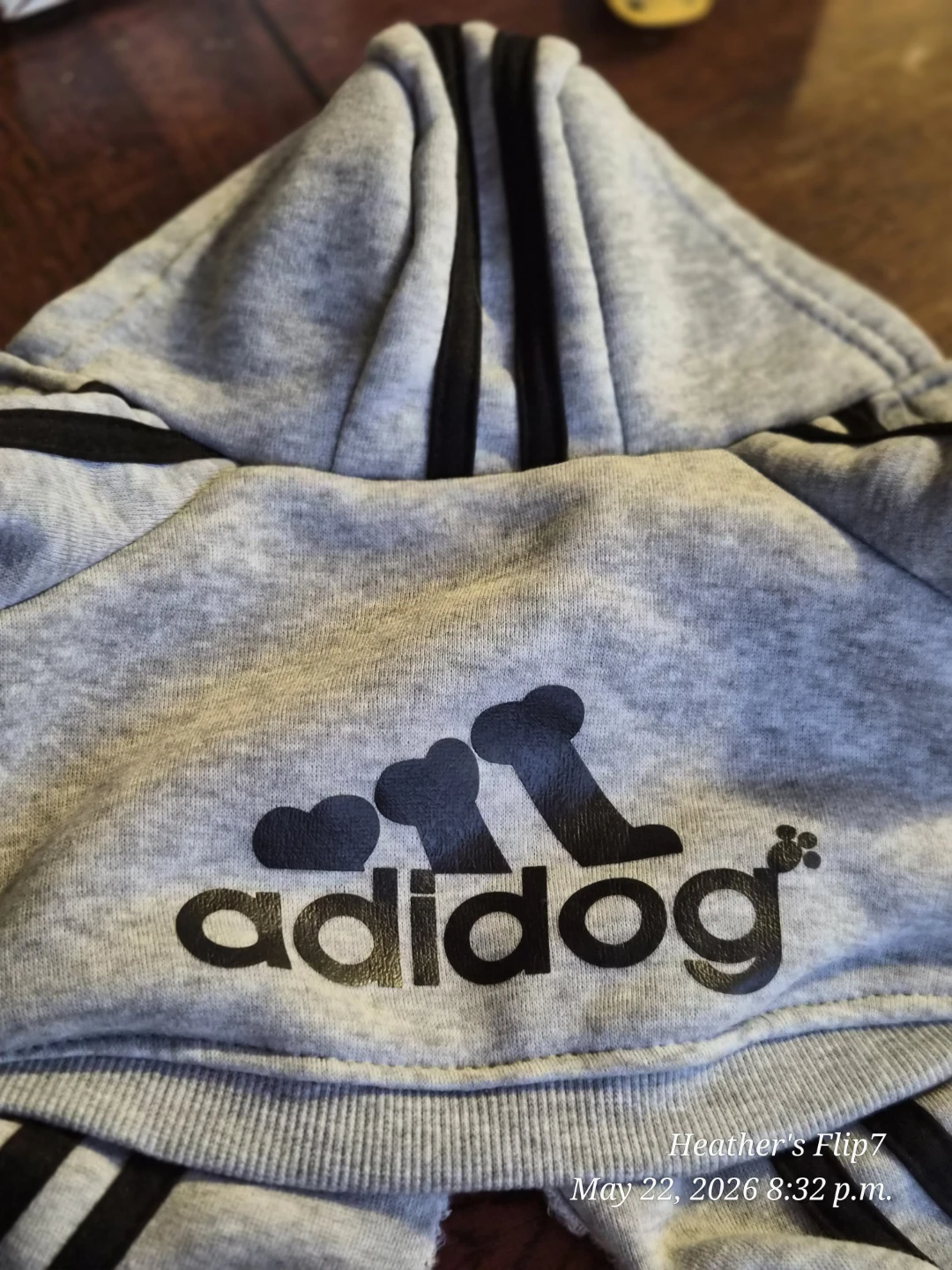 Adidog Grey Hoodie for Small Dogs