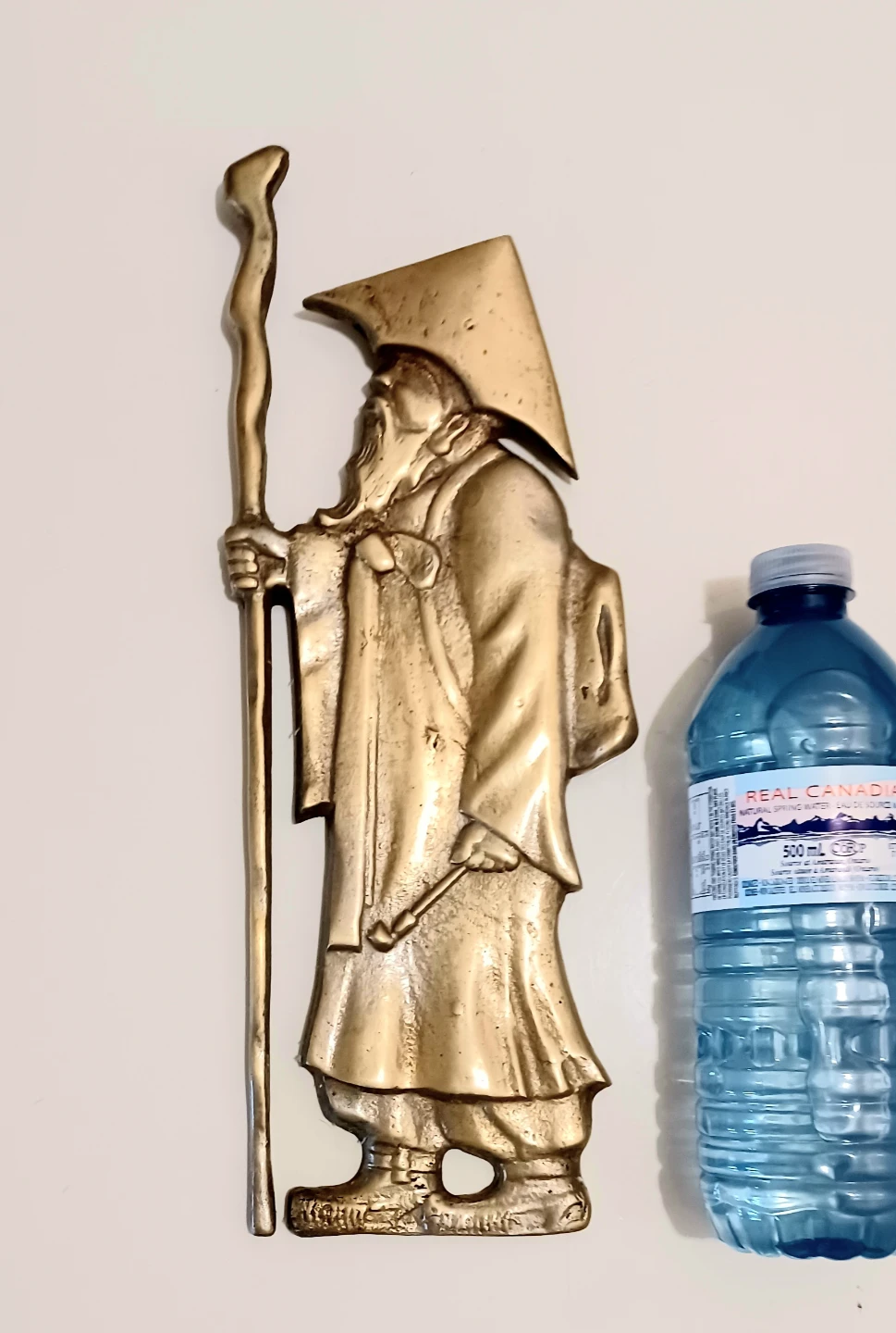 Vtg Unique Heavy Brass Monk Plaque - photo 3