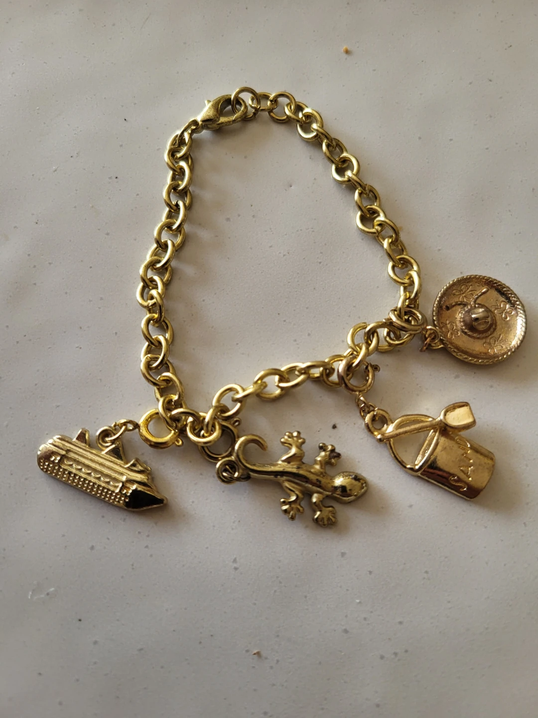 Gold Tone Charm Bracelet