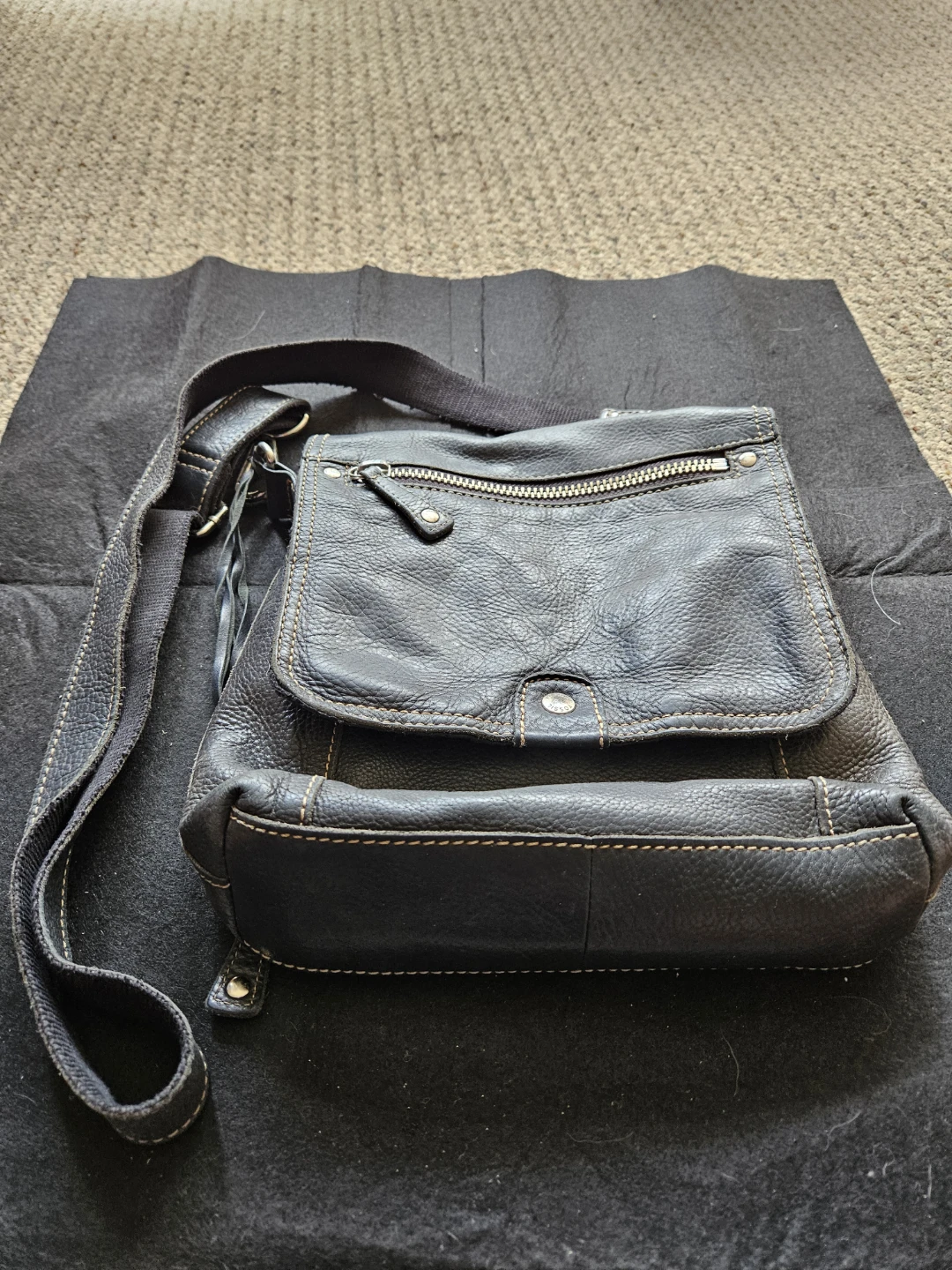 Fossil Black Leather Shoulder Bag
