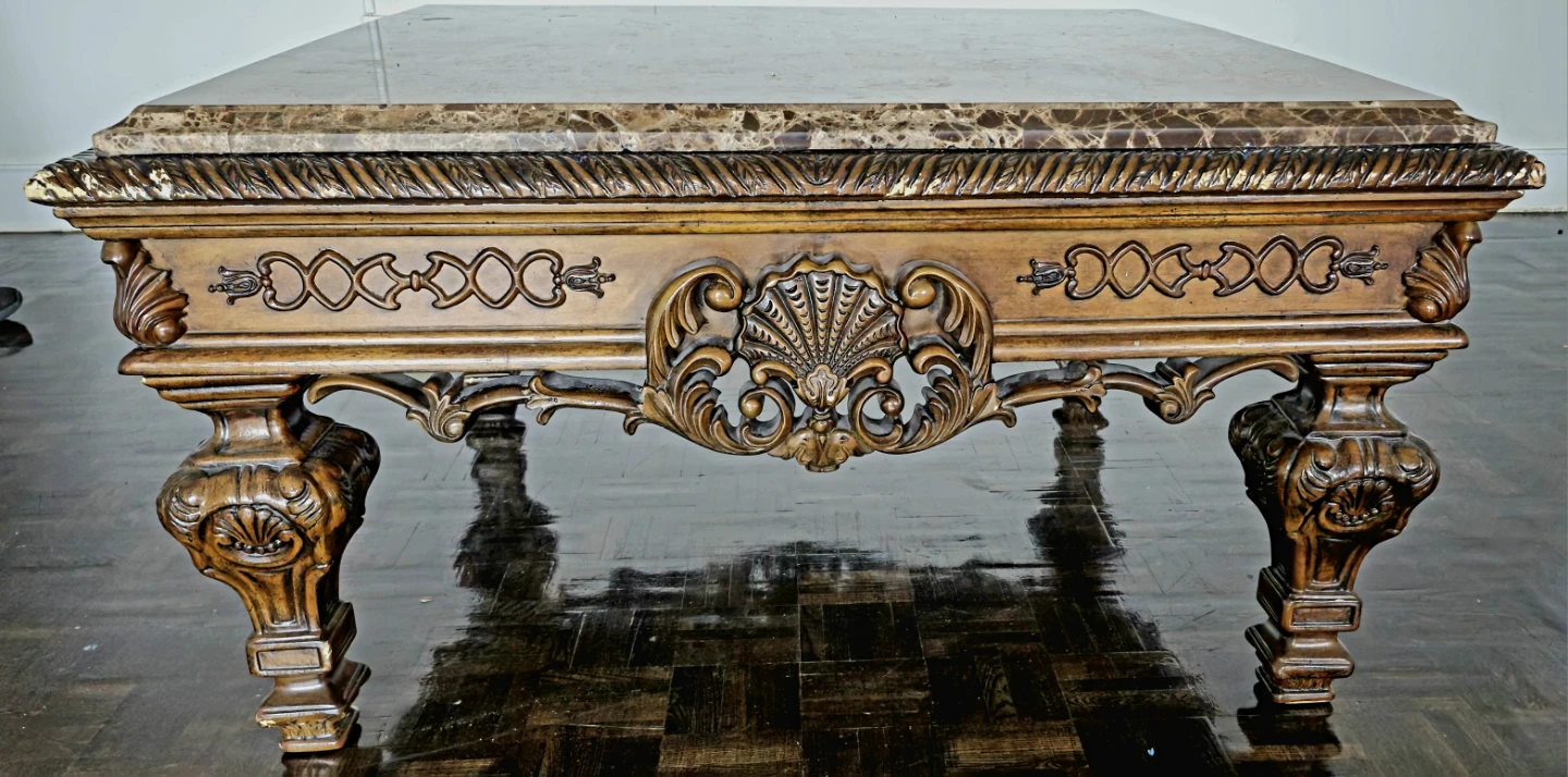 Ornate Marble Top Coffee Table - photo 2