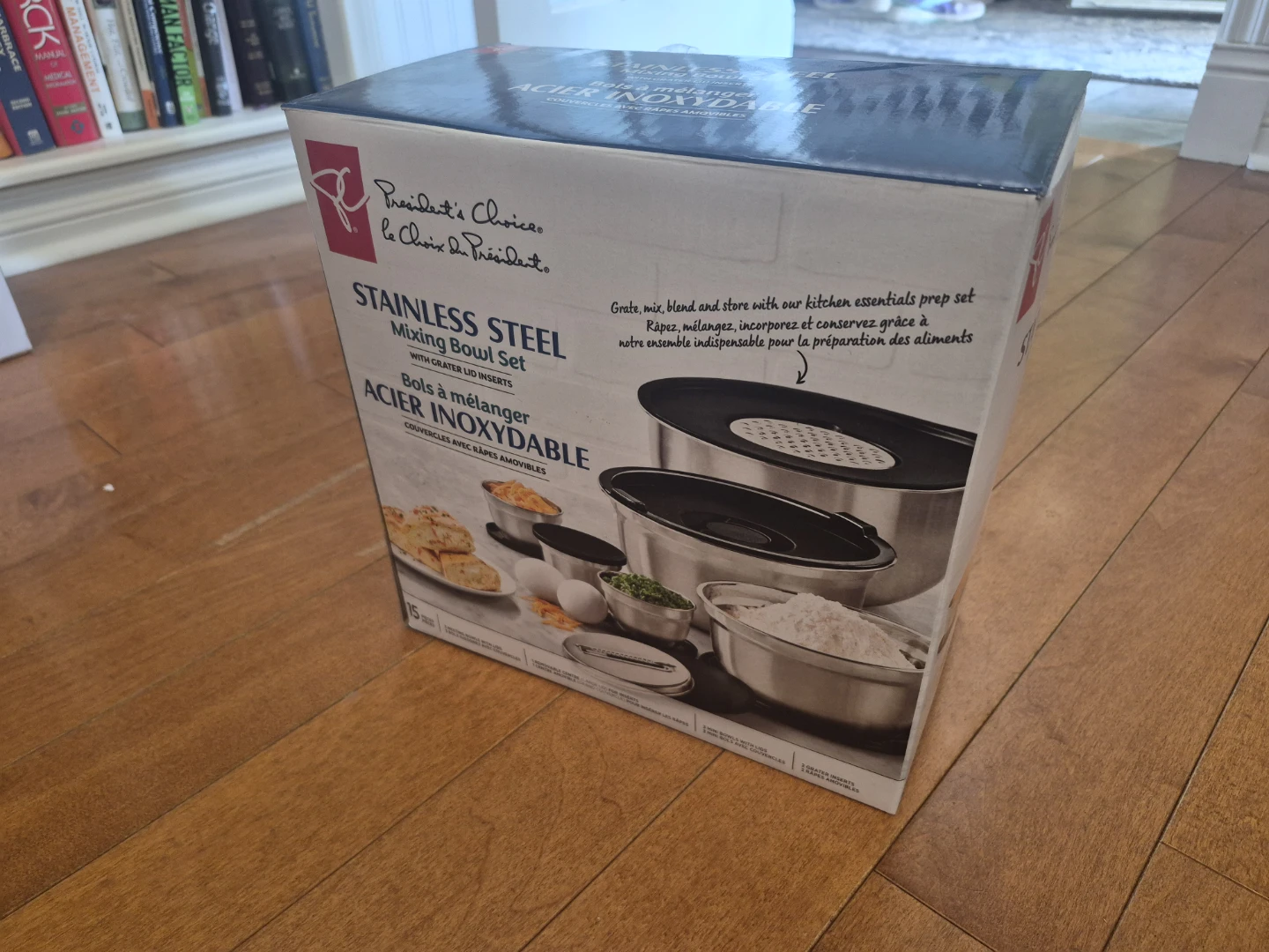 Stainless Steel Mixing Bowl Set with Grater Lid Inserts - photo 2