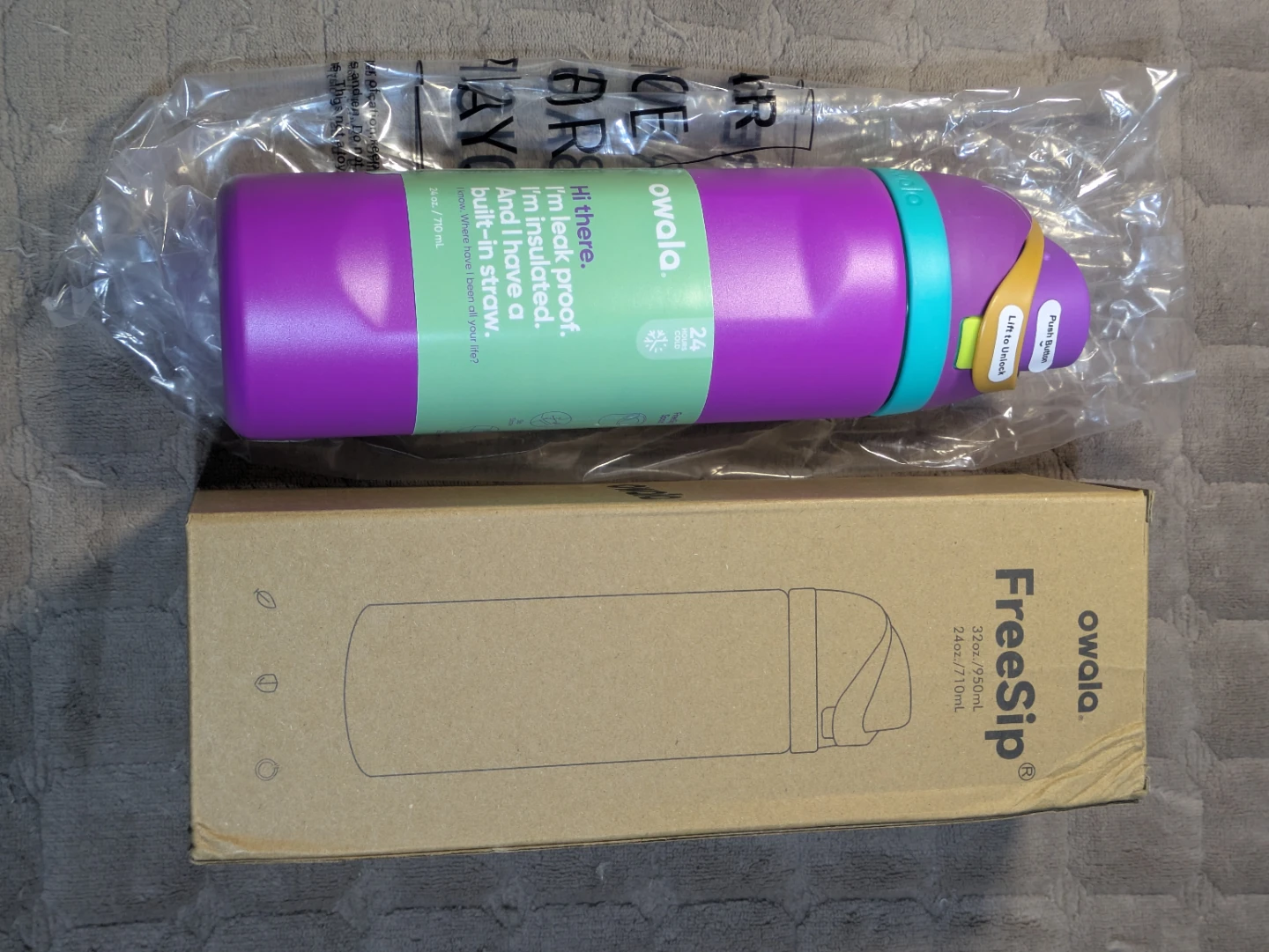 Owala FreeSip Water Bottle - Purple 32oz