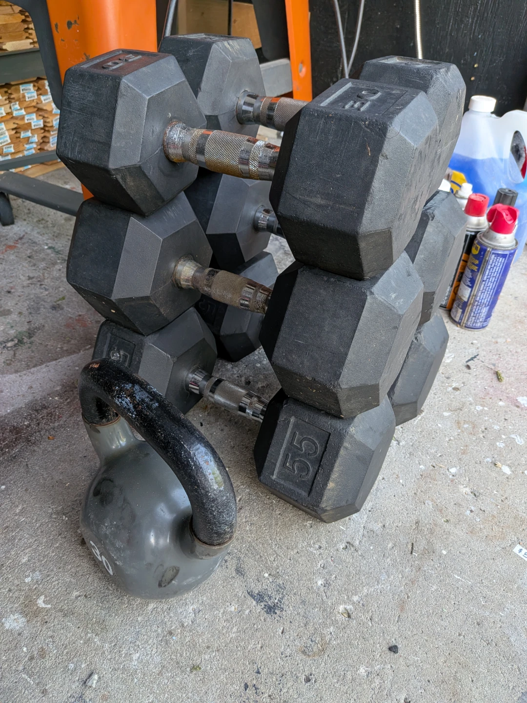 Set of Rubber Hex Dumbbells and Kettlebell - photo 2