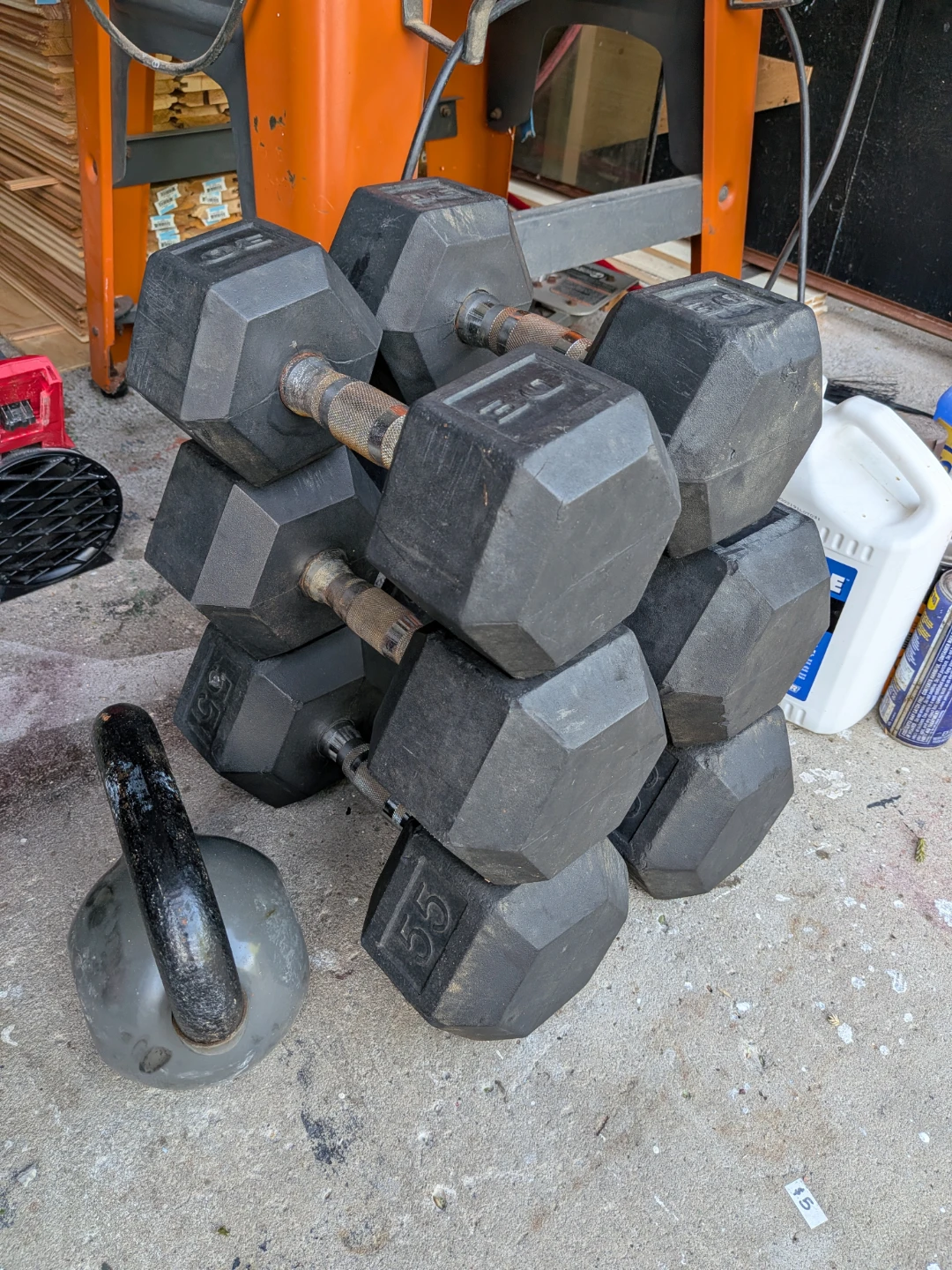Set of Rubber Hex Dumbbells and Kettlebell - photo 3