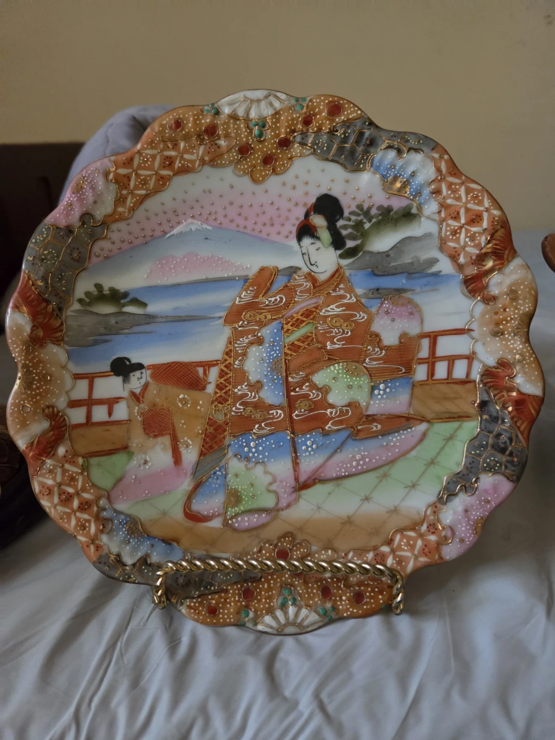 Decorative Ceramic Plate with Japanese Scene - photo 2