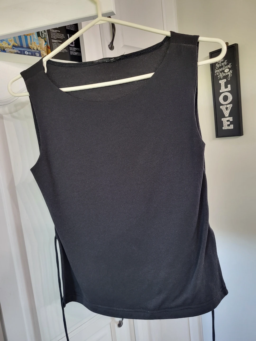 Black Sleeveless Asymmetrical Tank Top - photo 2