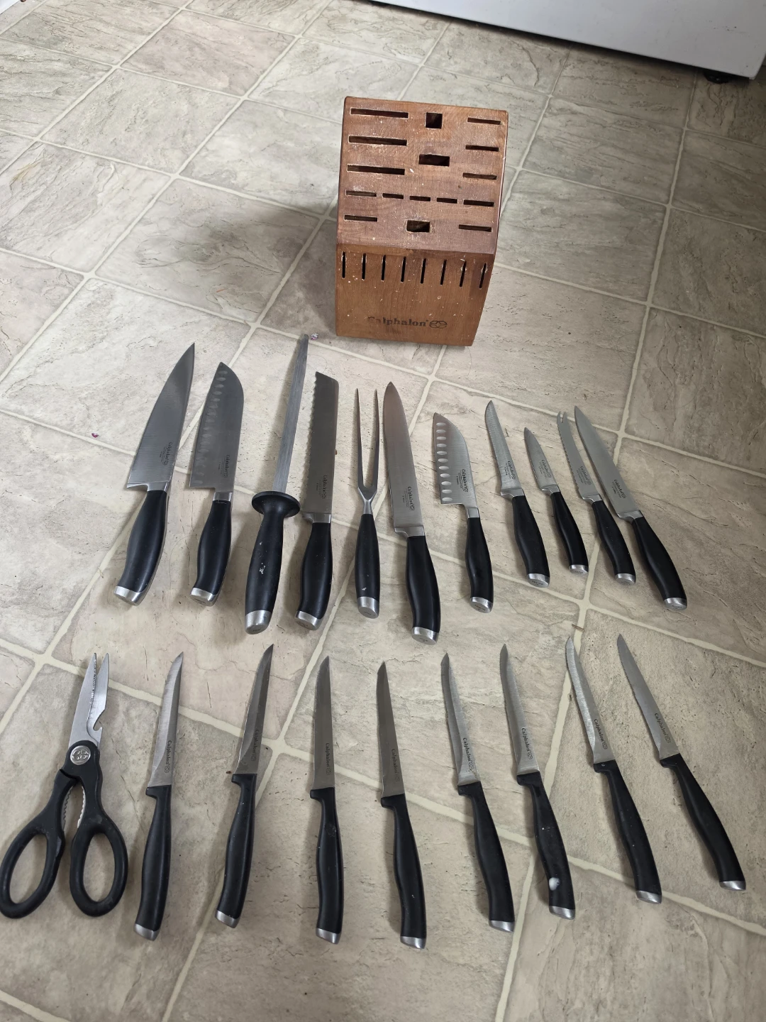 Calphalon Stainless Steel Knife Set 21 pieces $100