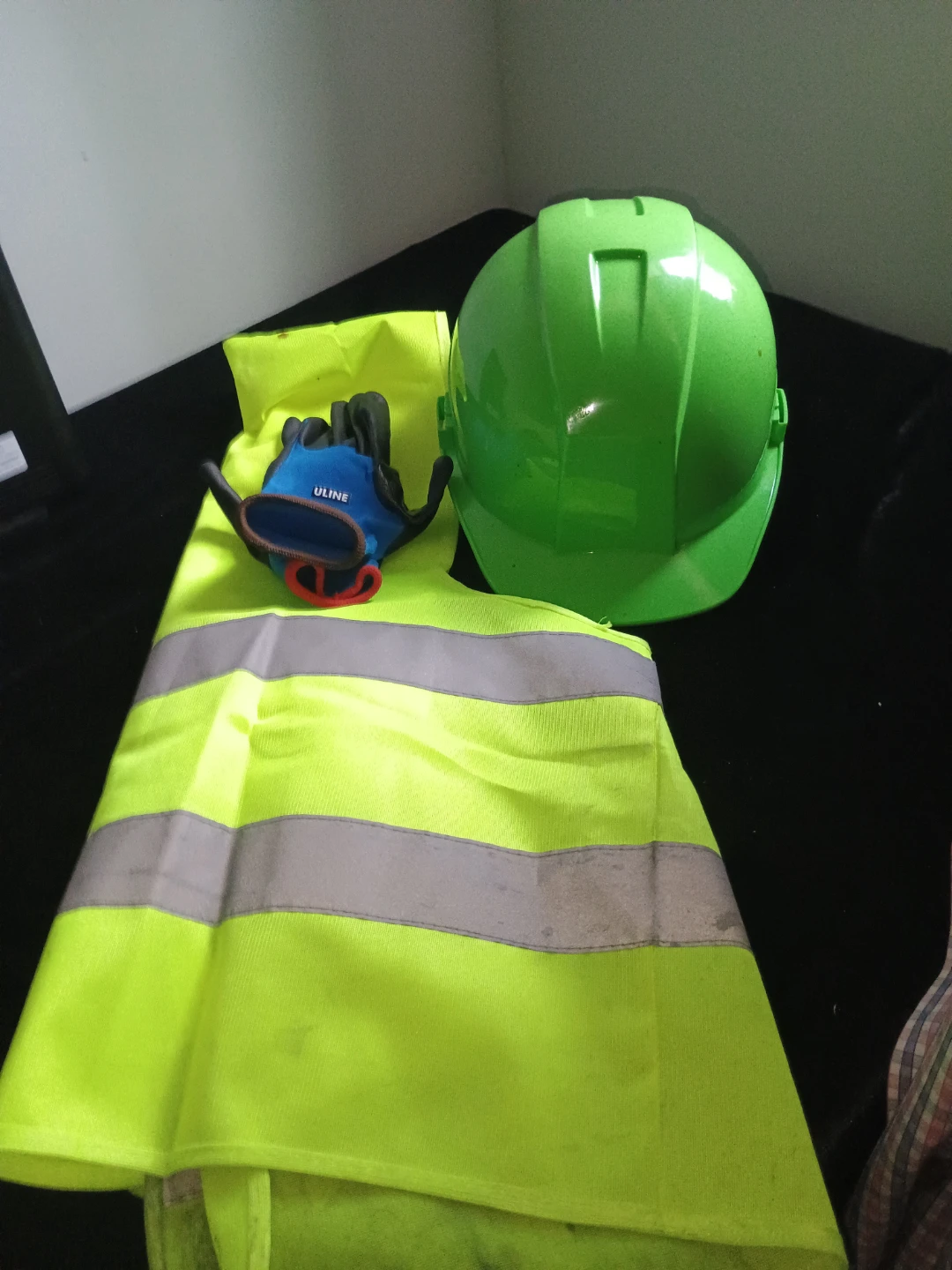 Green Safety Hard Hat & Safety vest