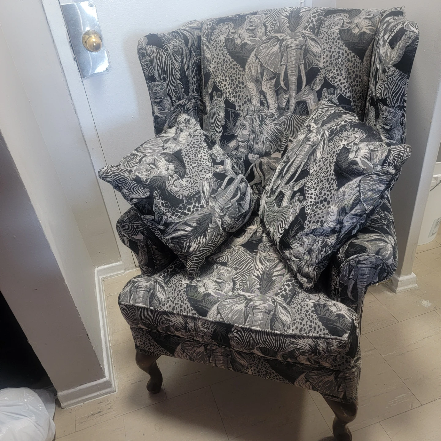 Wingback Accent Chair - Safari Animal Print