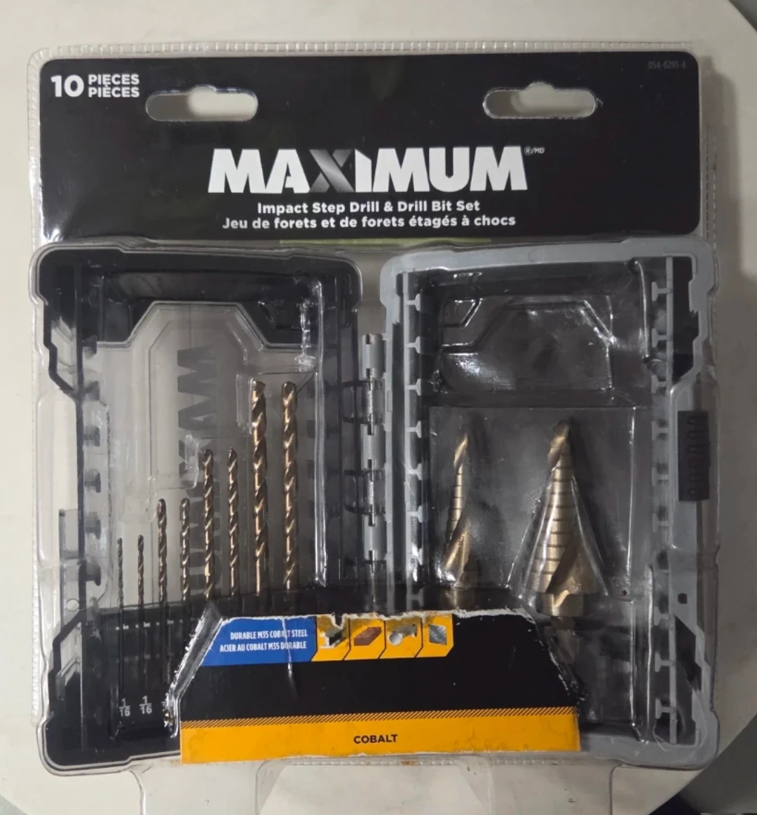 MAXIMUM 10-Piece Impact Step Drill & Drill Bit Set