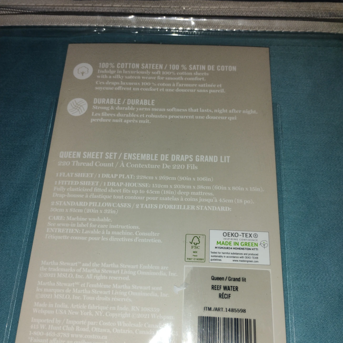 Martha Stewart Queen Grand Sheet Set Teal - photo 2
