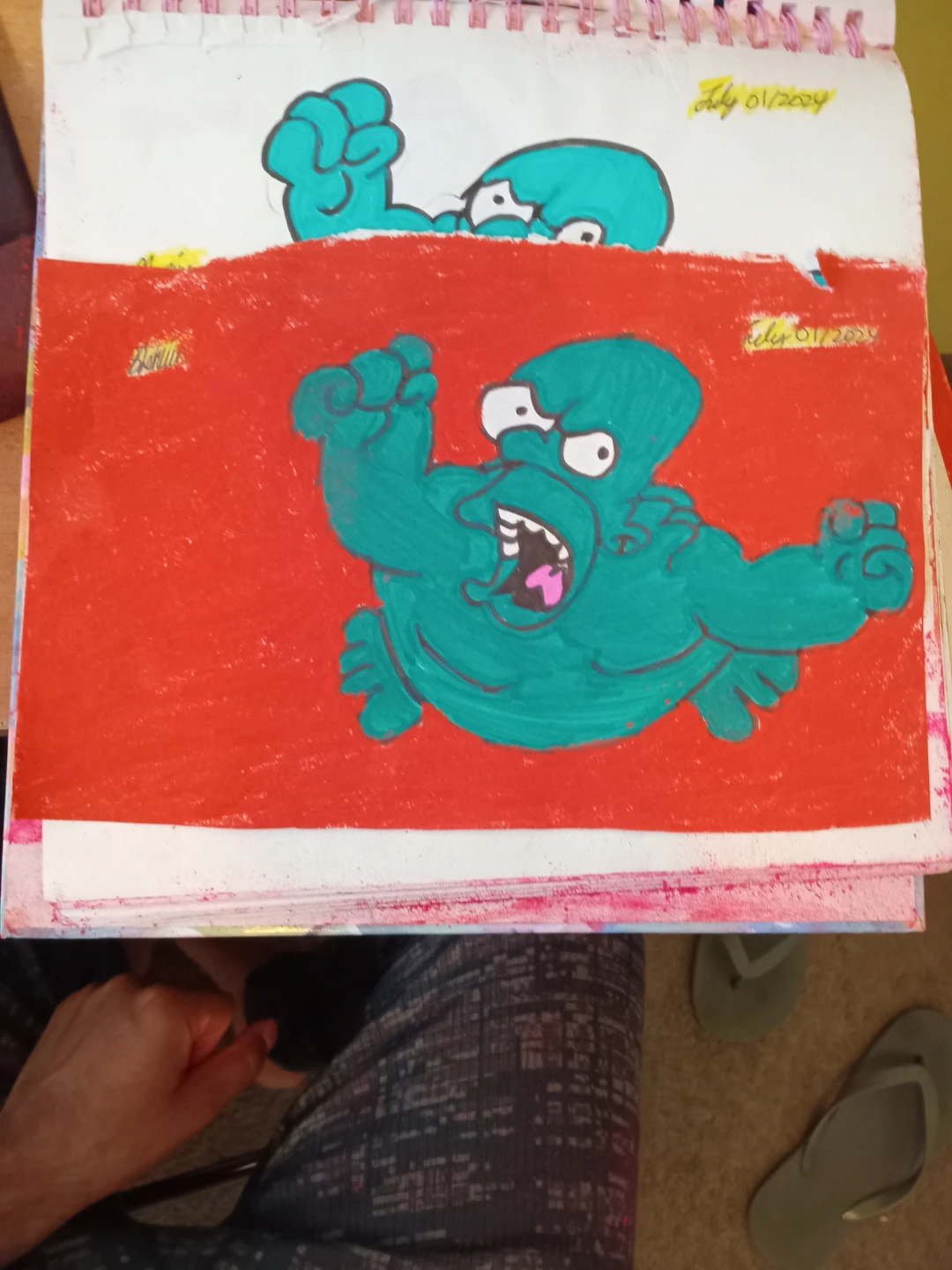 FABER-CASTELL RED BACKGROUND HOMER SIMPSON DRAWING - photo 2