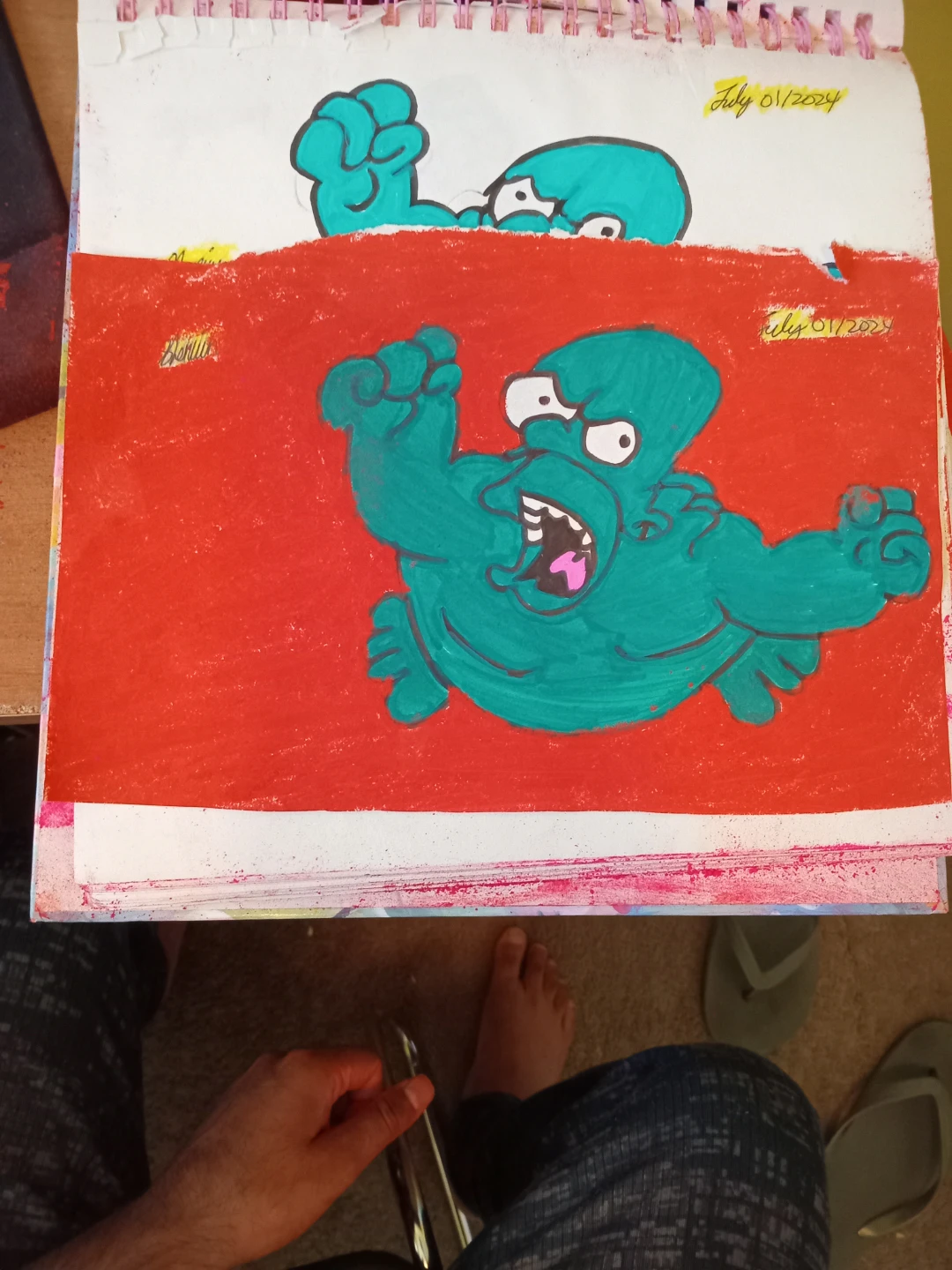 FABER-CASTELL RED BACKGROUND HOMER SIMPSON DRAWING - photo 4