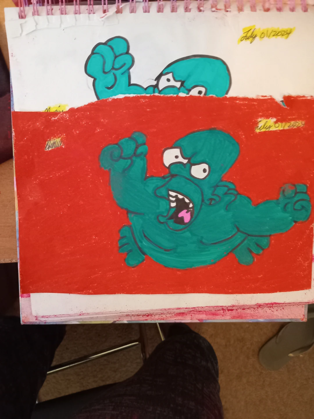 FABER-CASTELL RED BACKGROUND HOMER SIMPSON DRAWING - photo 5