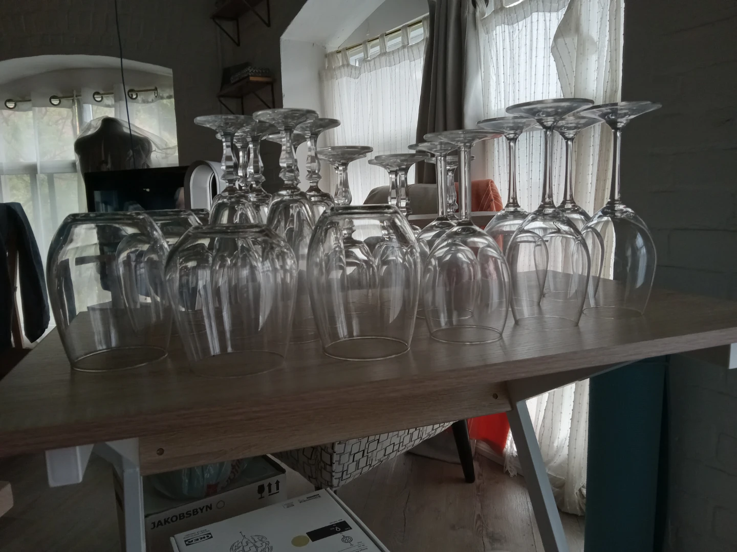 Set of 21 Clear Wine Glasses