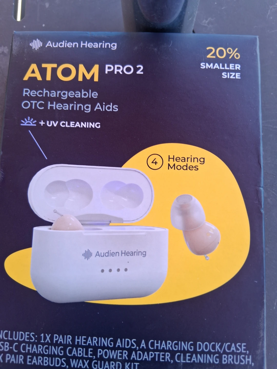 Audien Hearing Atom Pro 2 Rechargeable OTC Hearing Aids
