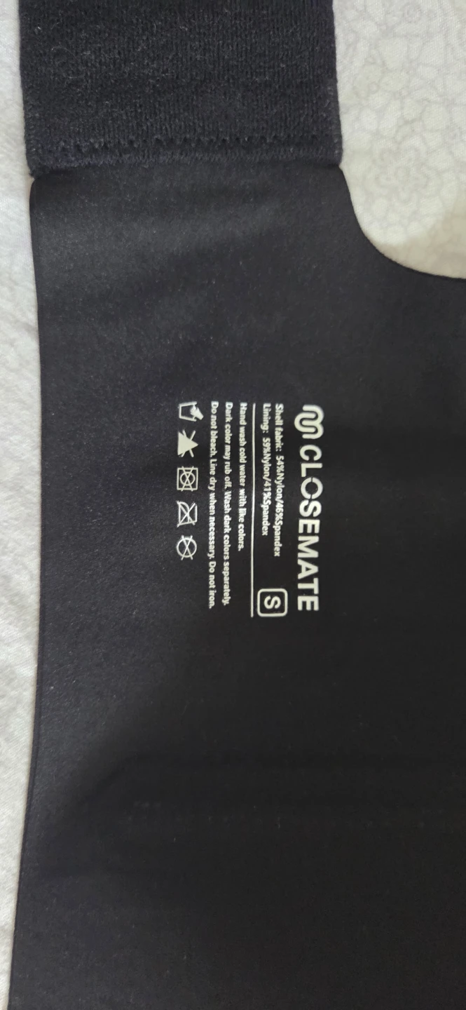 CloseMate Black Compression Tank Top Size S
