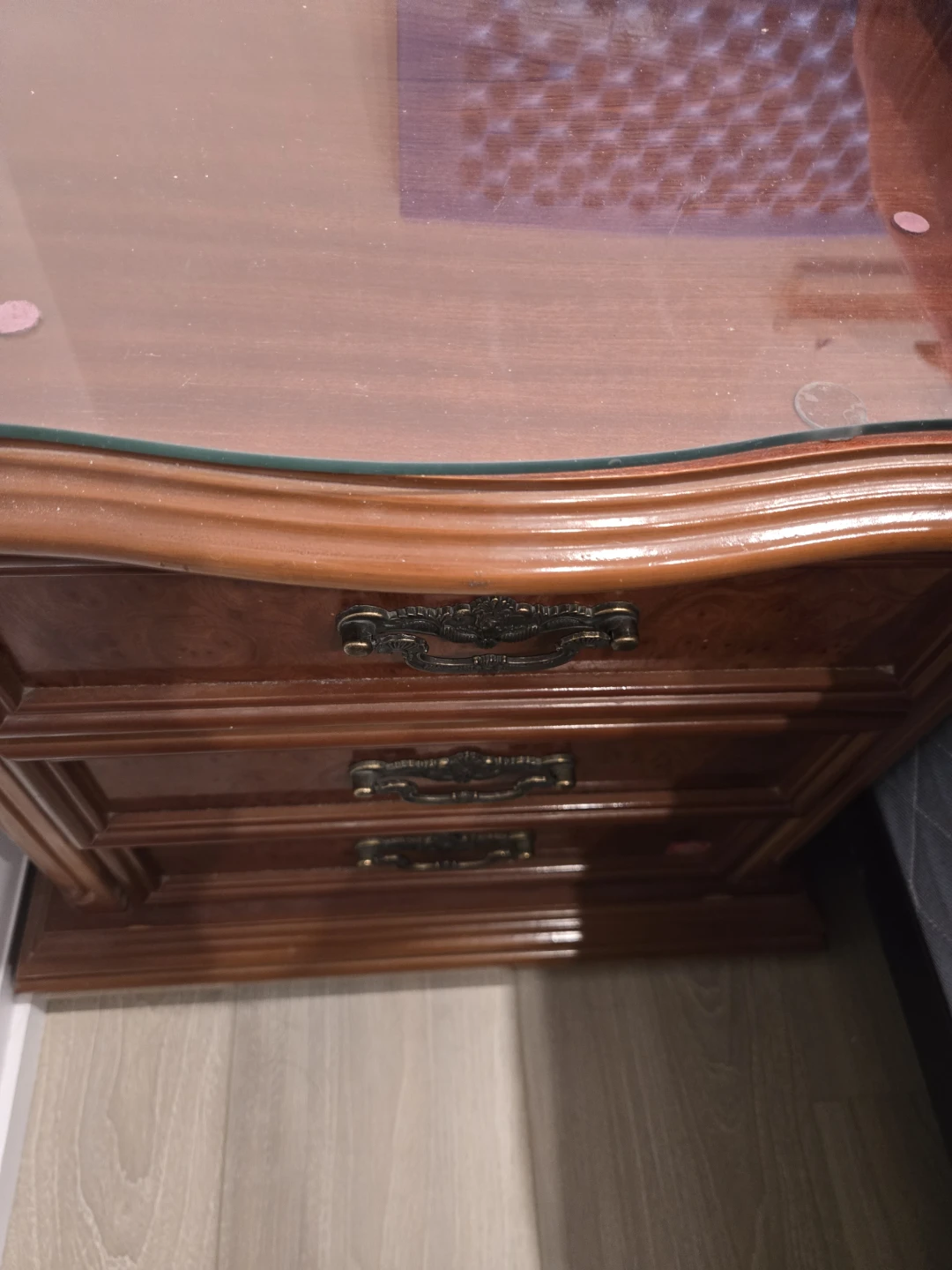 Wooden Nightstand with 3 Drawers - photo 2