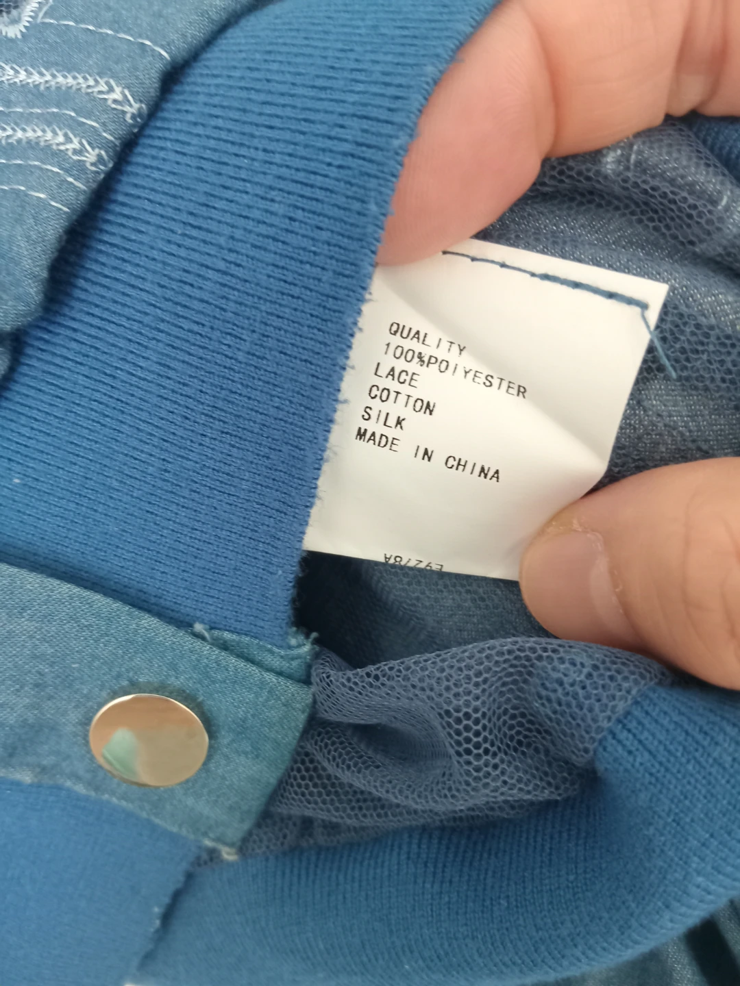 Blue Embroidered Bomber Jacket - photo 2