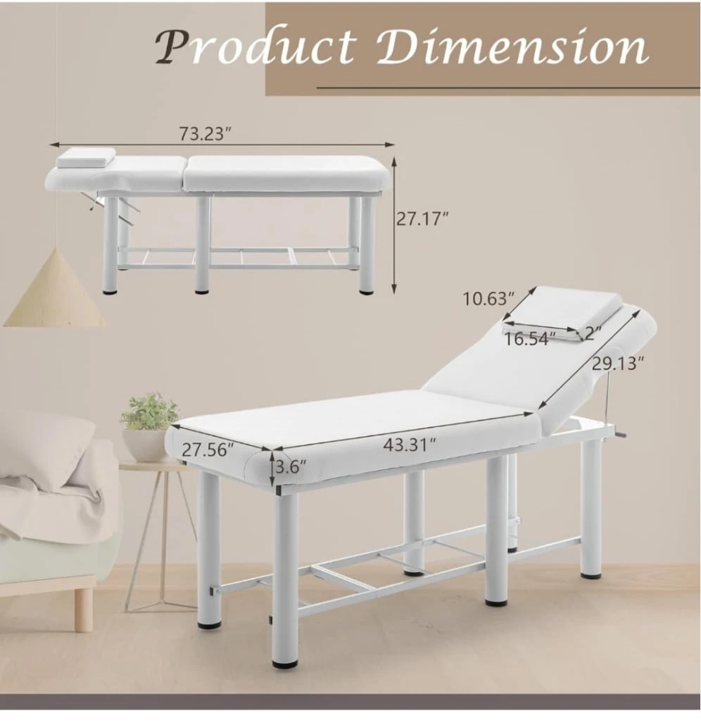 White Adjustable Backrest  Table