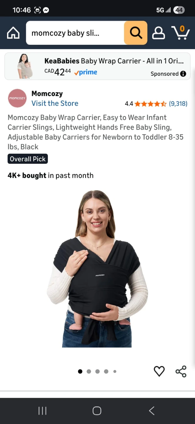 Momcozy Baby Wrap Carrier - Black - photo 3