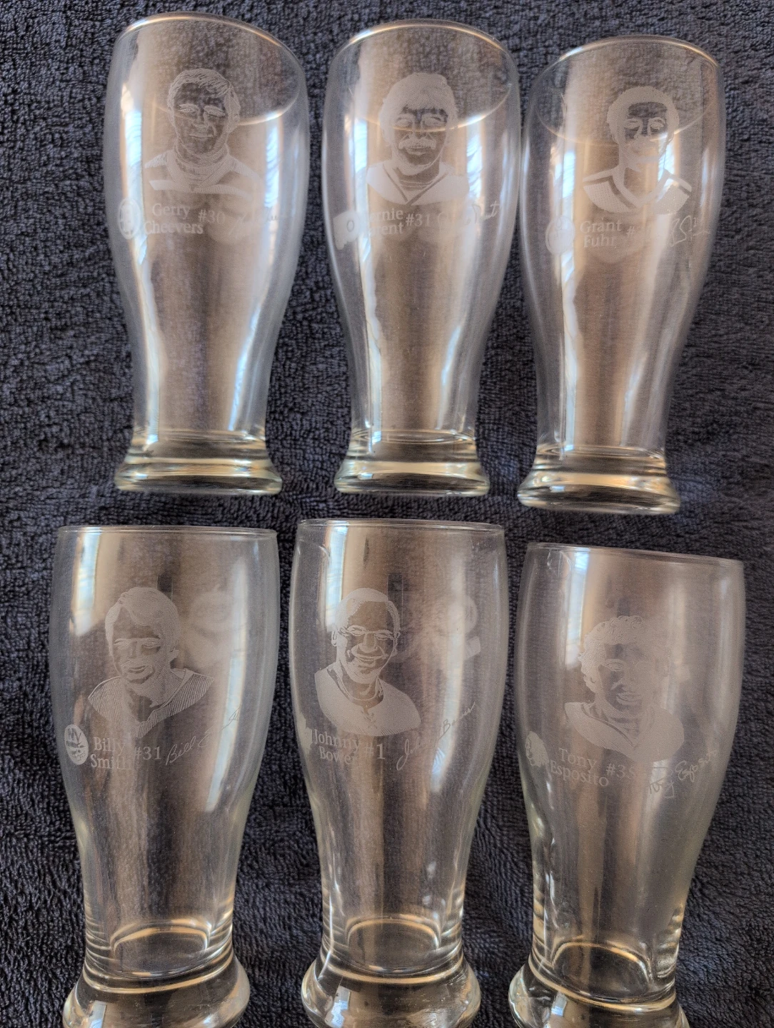 Set of 6 Vintage Kelsey's Beer Glasses with Hockey Hall of Fame