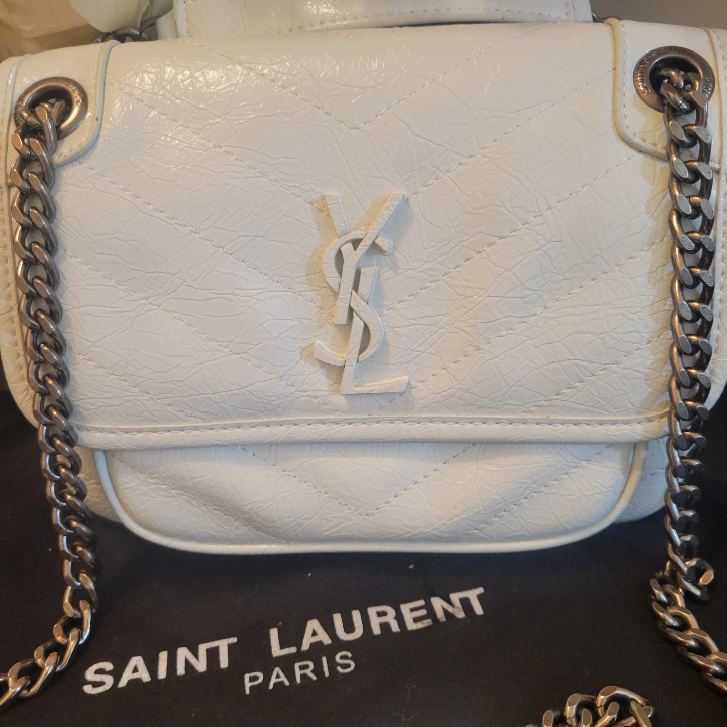 White Leather Shoulder Bag