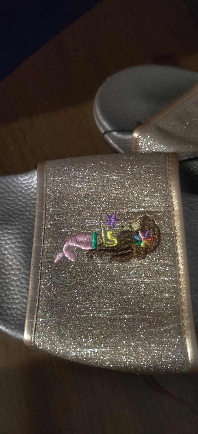 GUESS Kids Slides Gold Sparkle Mermaid Size 3 - photo 2