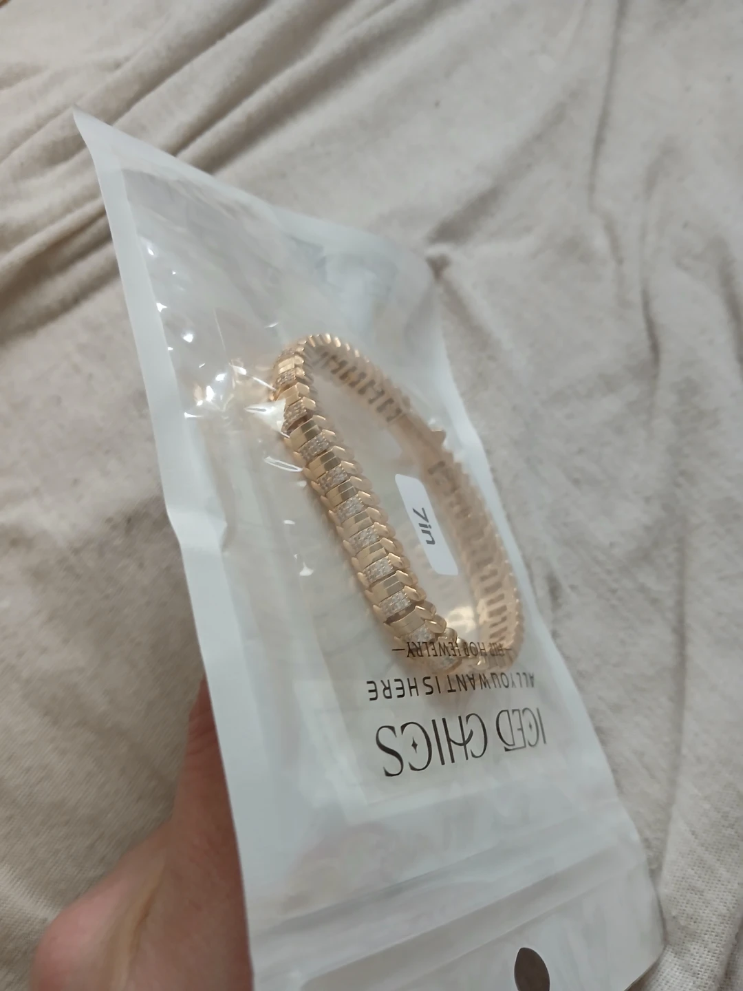 18K Gold Plated & Synthetic Cubic Zirconia Hip Hop Bracelet - photo 3