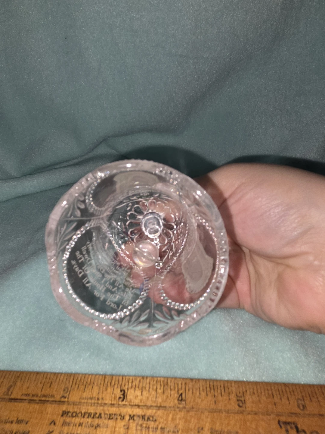 Glass Bell with "The Lord Is My Shepherd" Engraving - photo 5