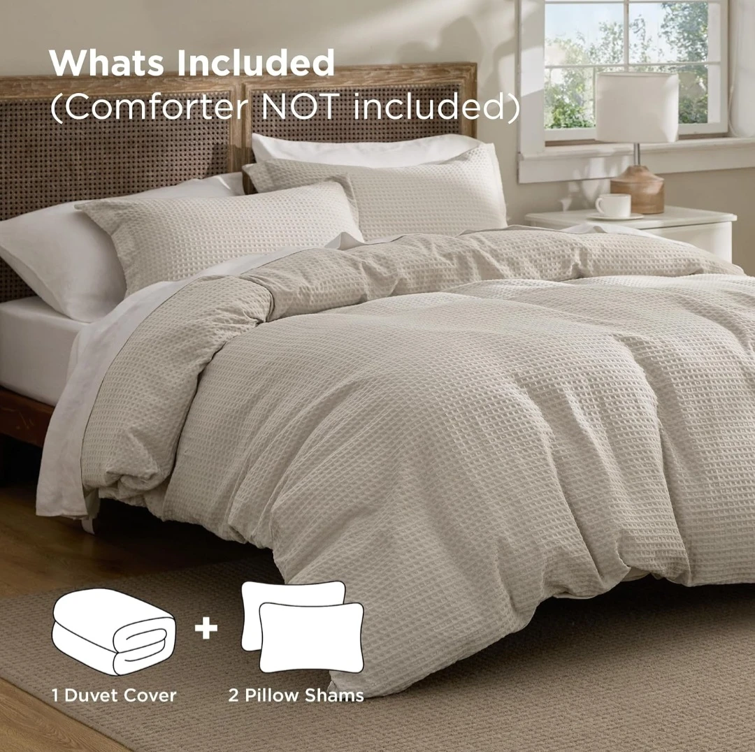 Luxury Linen 100% Cotton King Duvet Cover Set – 3 Pieces - photo 5