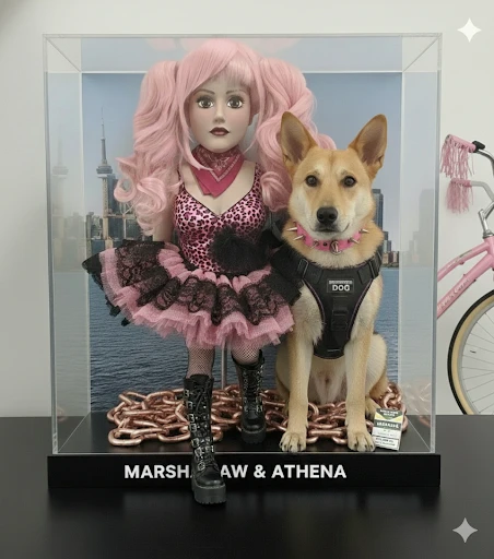 Custom Doll and Dog Display Case