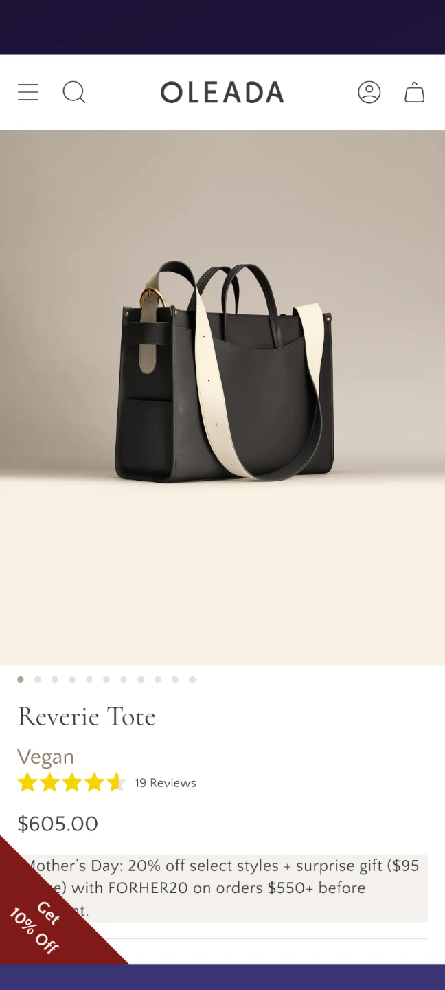 Oleada Reverie Tote in Black with Bag Charm - photo 2