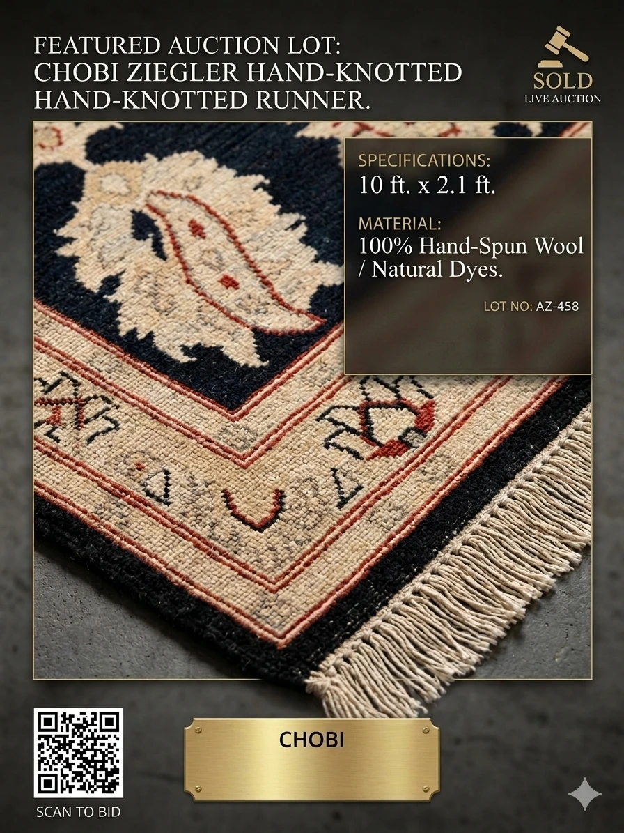 CHOBI Ziegler Hand-Knotted Runner Rug - 10 ft x 2.1 ft - photo 2